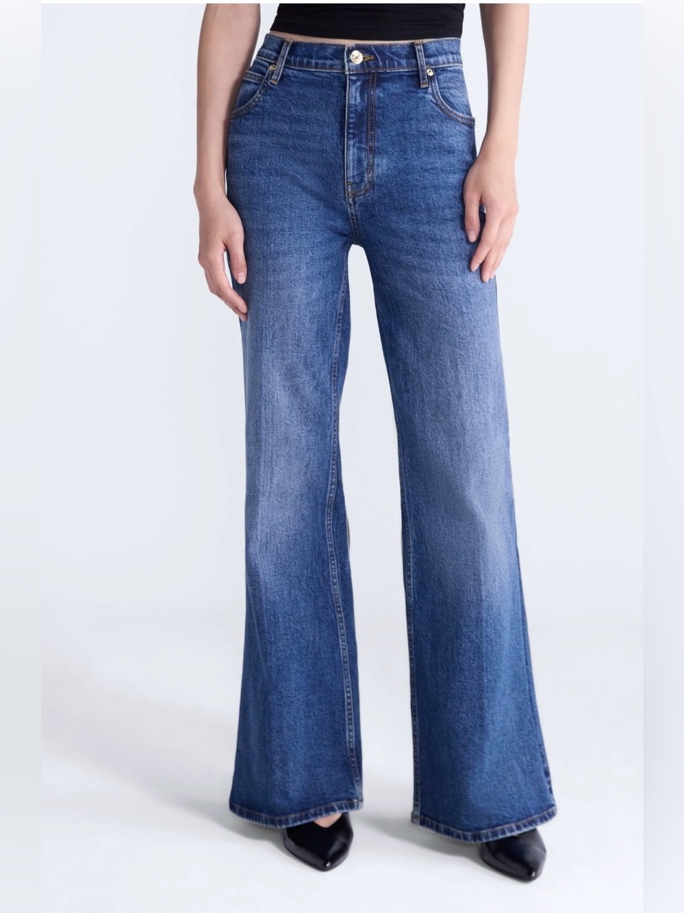 Scoop Women’s High Rise Creased Flare Jeans 30” Inseam